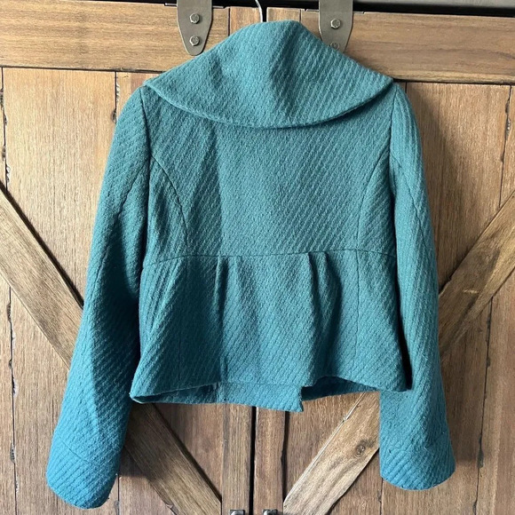 Mossimo Short Waisted Shawl Neck Teal Peacoat Size Small - Picture 3 of 8